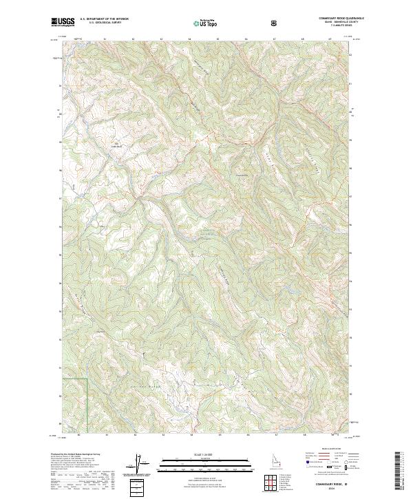 US Topo 7.5-minute map for Commissary Ridge ID