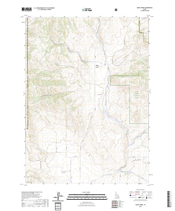 US Topo 7.5-minute map for Dairy Creek ID