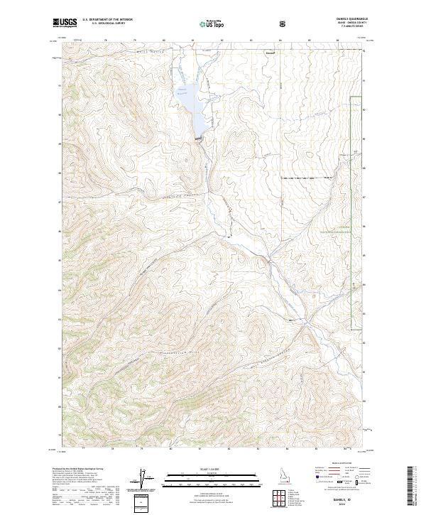 US Topo 7.5-minute map for Daniels ID