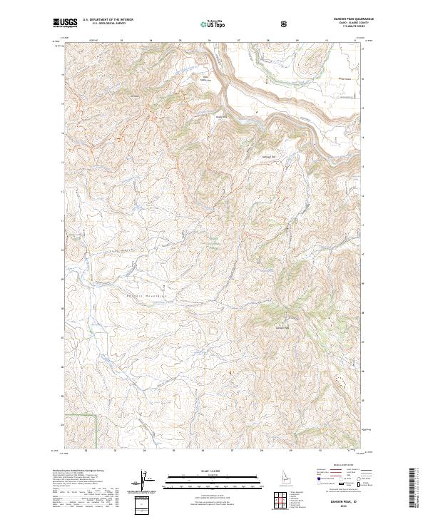 US Topo 7.5-minute map for Danskin Peak ID