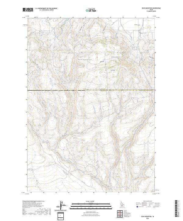 US Topo 7.5-minute map for Davis Mountain ID