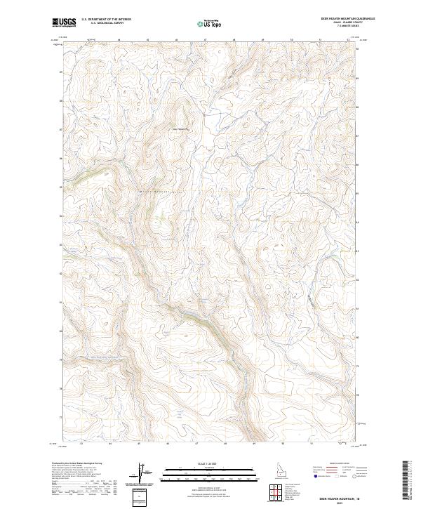 US Topo 7.5-minute map for Deer Heaven Mountain ID