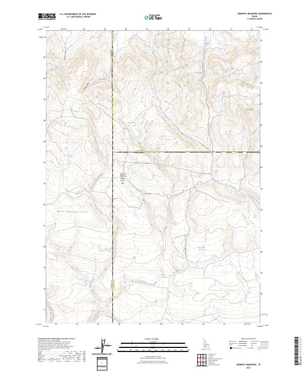 US Topo 7.5-minute map for Dempsey Meadows ID