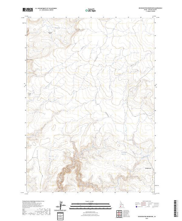 US Topo 7.5-minute map for Dickshooter Reservoir ID