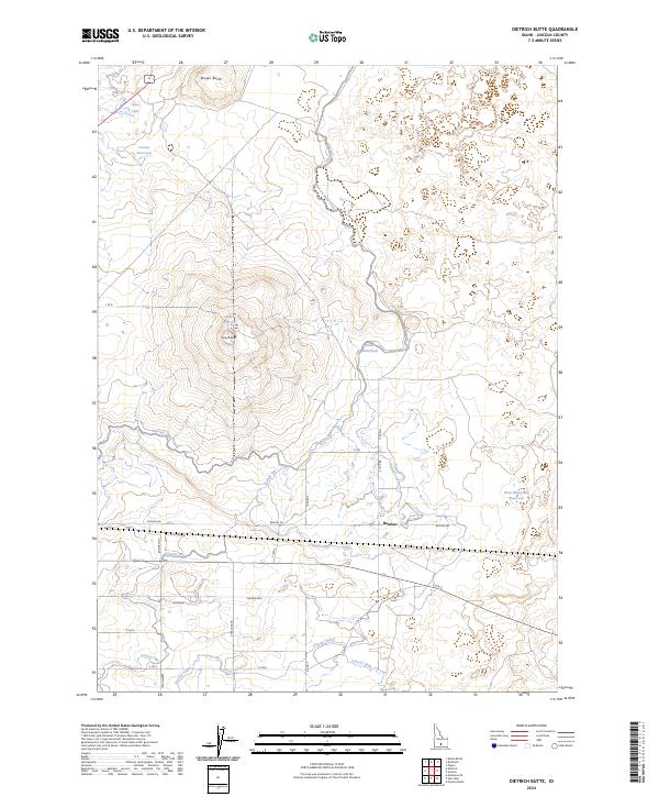 US Topo 7.5-minute map for Dietrich Butte ID