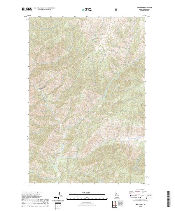 US Topo 7.5-minute map for Dog Creek ID