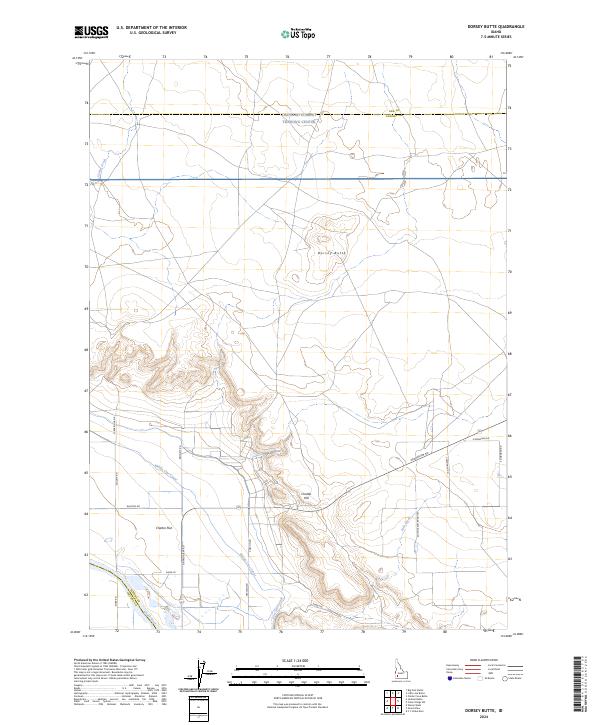 US Topo 7.5-minute map for Dorsey Butte ID