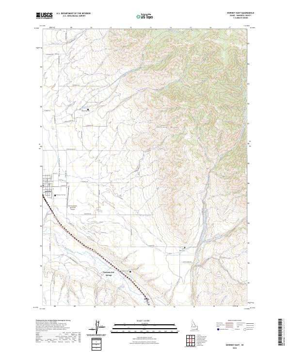 US Topo 7.5-minute map for Downey East ID