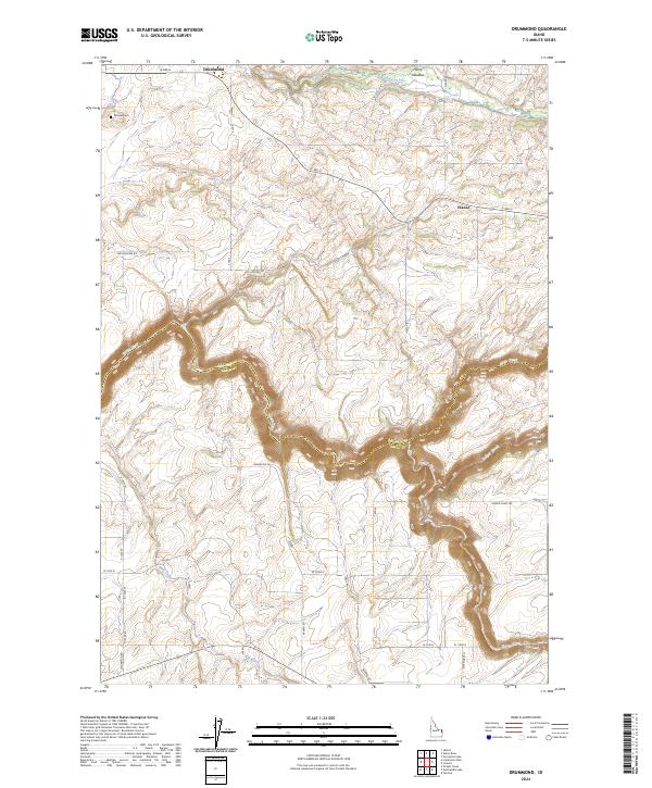 US Topo 7.5-minute map for Drummond ID