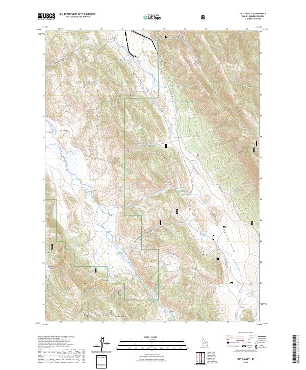 US Topo 7.5-minute map for Dry Valley ID