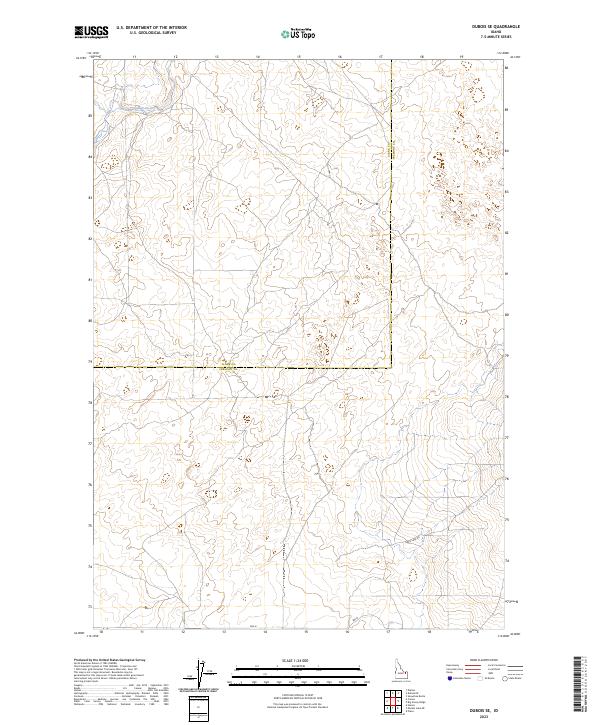 US Topo 7.5-minute map for Dubois SE ID – American Map Store