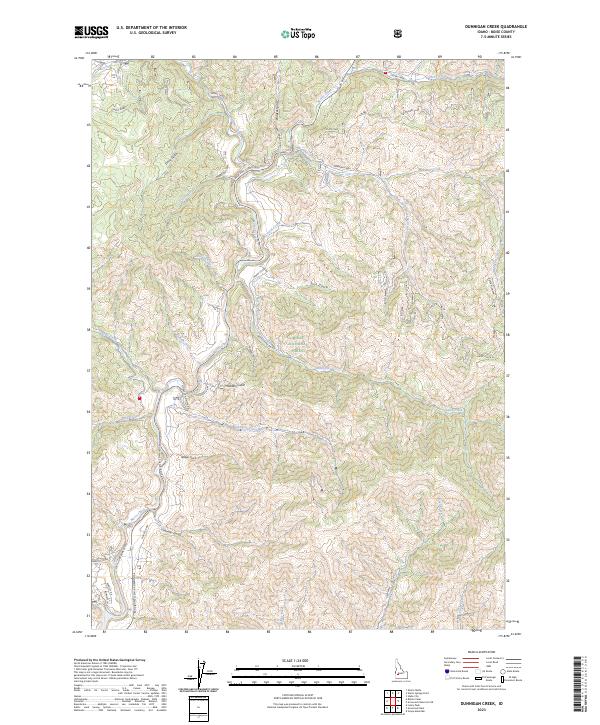 US Topo 7.5-minute map for Dunnigan Creek ID