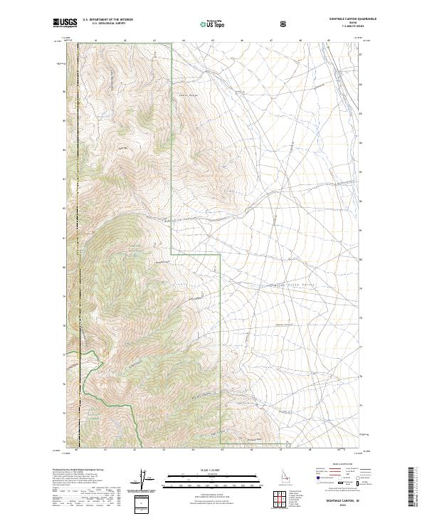 US Topo 7.5-minute map for Eightmile Canyon ID