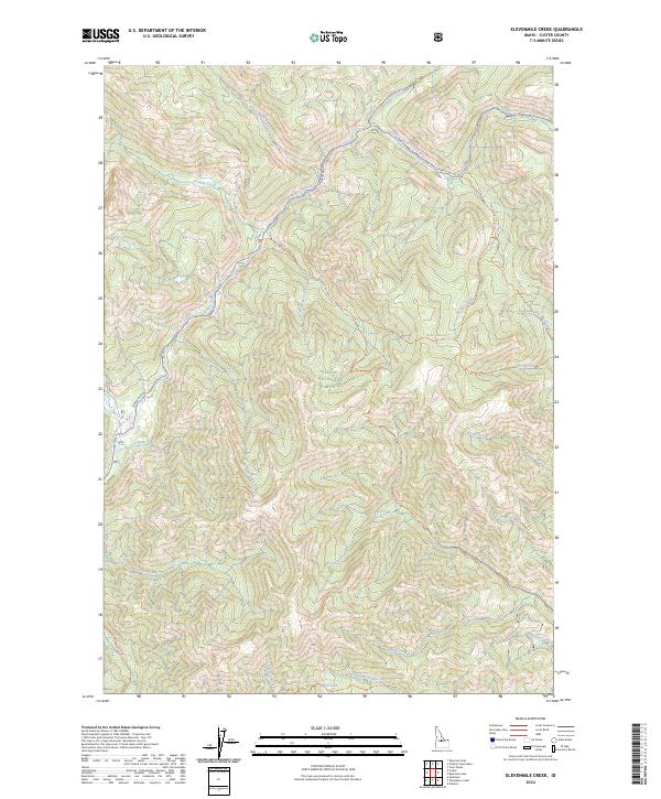 US Topo 7.5-minute map for Elevenmile Creek ID