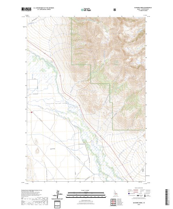 US Topo 7.5-minute map for Elkhorn Creek ID