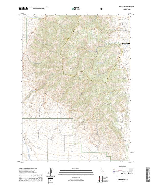 US Topo 7.5-minute map for Elkhorn Peak ID