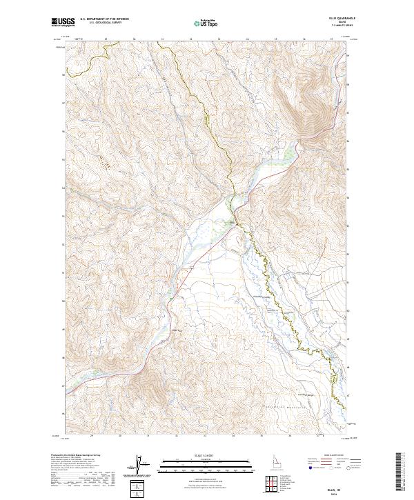 US Topo 7.5-minute map for Ellis ID