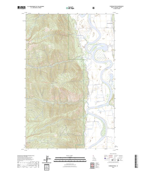 US Topo 7.5-minute map for Farnham Peak ID