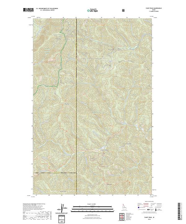 US Topo 7.5-minute map for Faset Peak ID