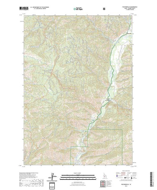 US Topo 7.5-minute map for Featherville ID – American Map Store