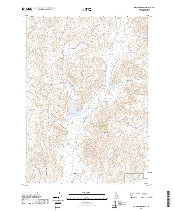 US Topo 7.5-minute map for Fish Creek Reservoir ID