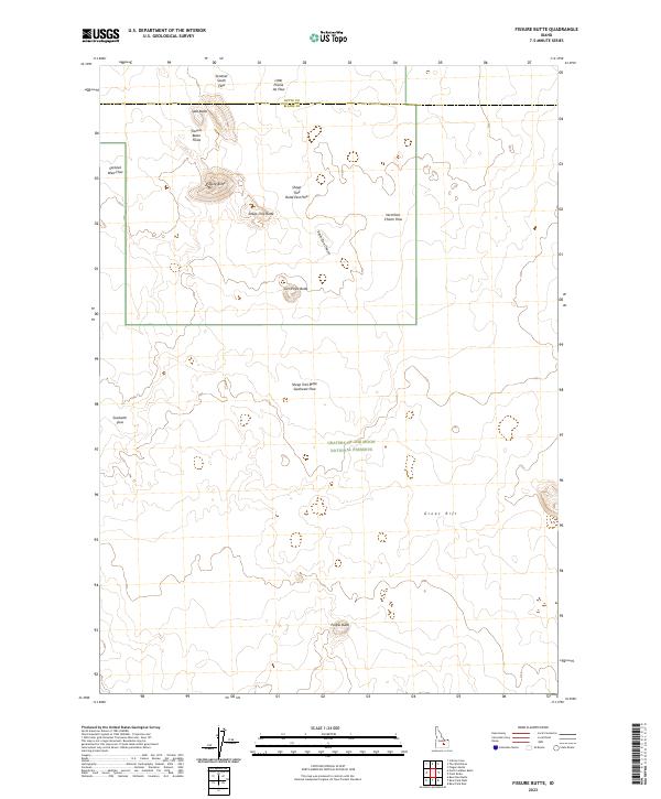 US Topo 7.5-minute map for Fissure Butte ID