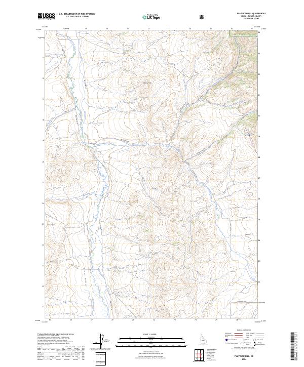 US Topo 7.5-minute map for Flatiron Hill ID