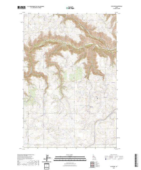 US Topo 7.5-minute map for Fletcher ID