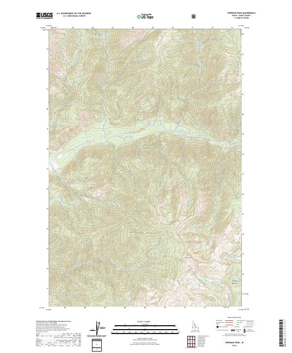 US Topo 7.5-minute map for Freeman Peak ID