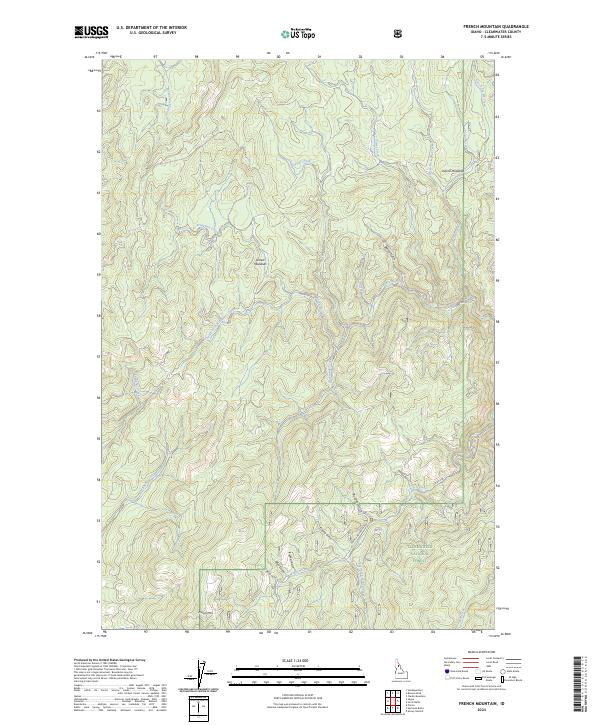 US Topo 7.5-minute map for French Mountain ID