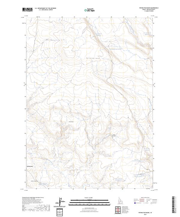 US Topo 7.5-minute map for Frying Pan Basin ID