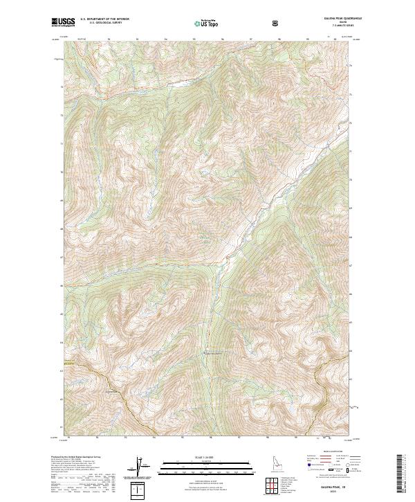 US Topo 7.5-minute map for Galena Peak ID