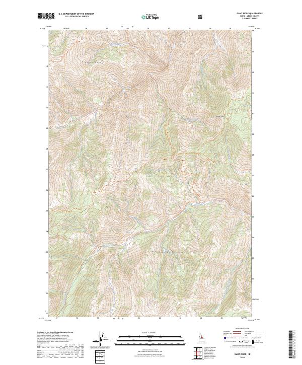 US Topo 7.5-minute map for Gant Ridge ID