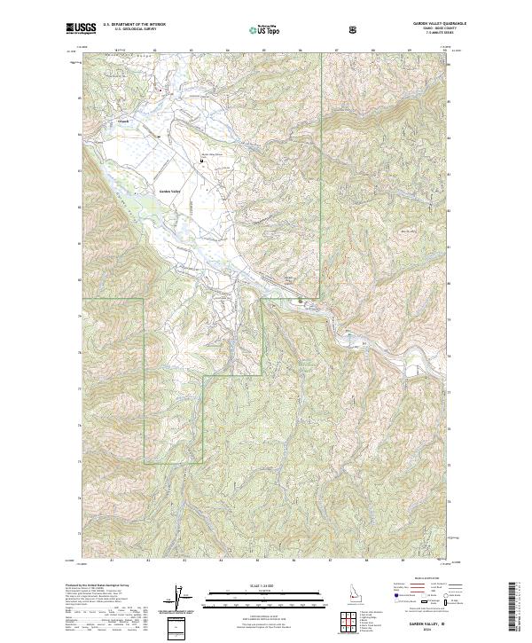 US Topo 7.5-minute map for Garden Valley ID