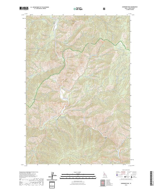 US Topo 7.5-minute map for Gardiner Peak ID