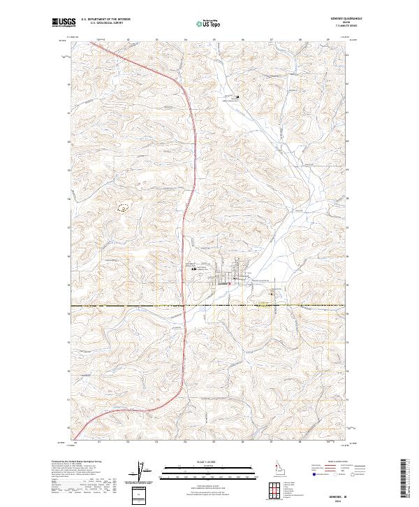 US Topo 7.5-minute map for Genesee ID