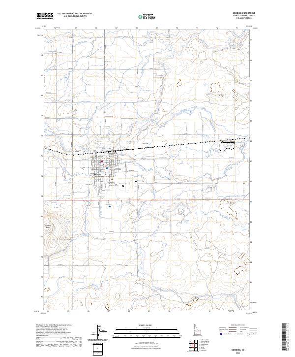 Us Topo 75 Minute Map For Gooding Id American Map Store