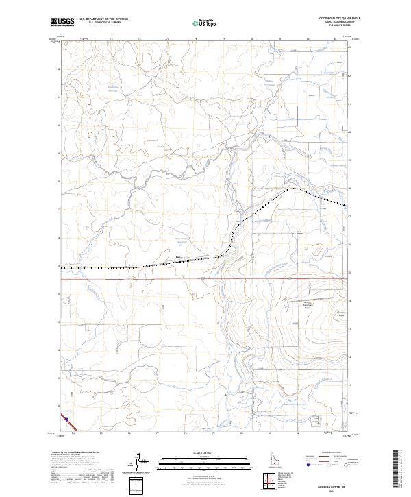 US Topo 7.5-minute map for Gooding Butte ID