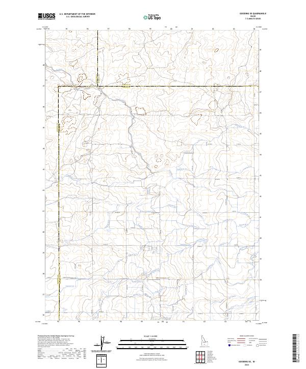 US Topo 7.5-minute map for Gooding SE ID