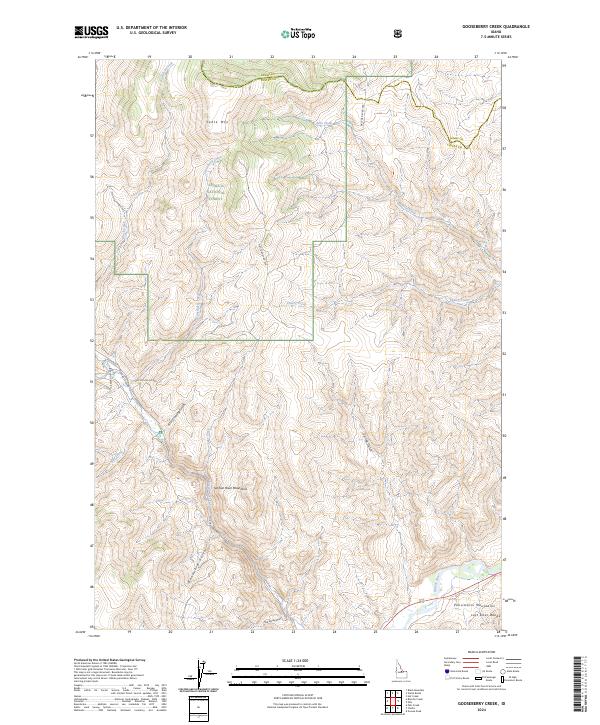 US Topo 7.5-minute map for Gooseberry Creek ID