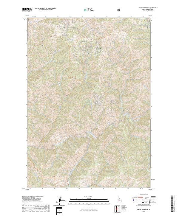 US Topo 7.5-minute map for Grand Mountain ID