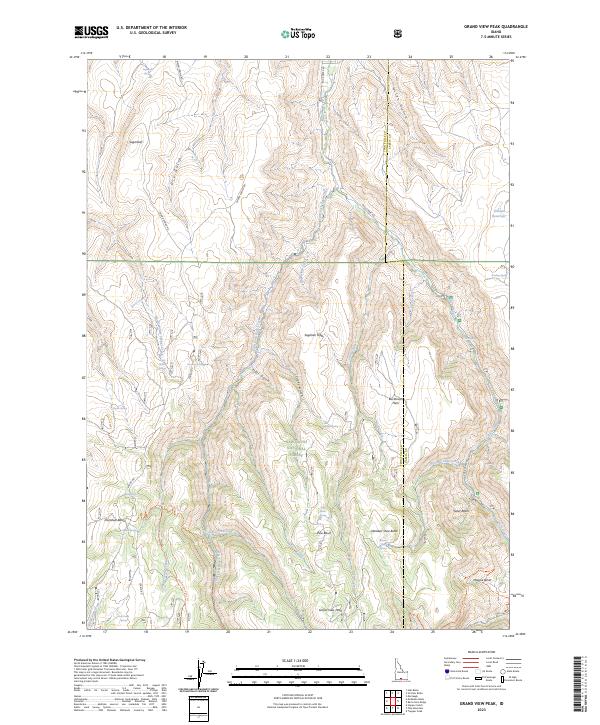 US Topo 7.5-minute map for Grand View Peak ID