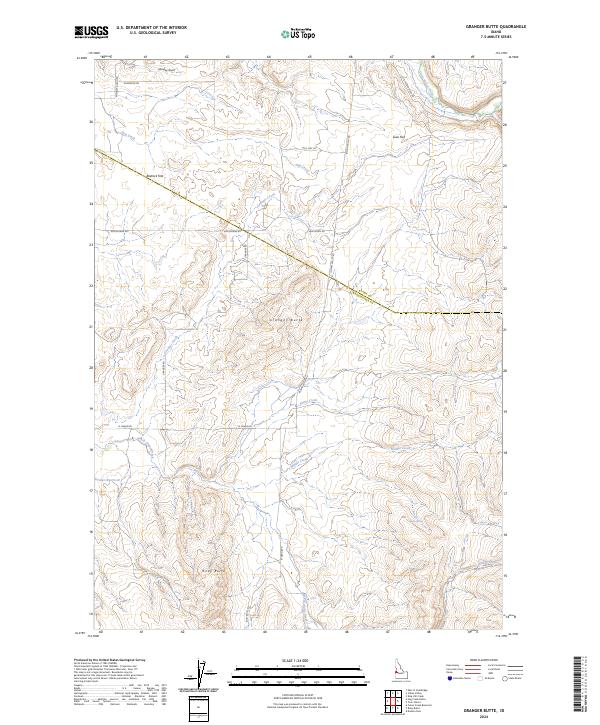 US Topo 7.5-minute map for Granger Butte ID