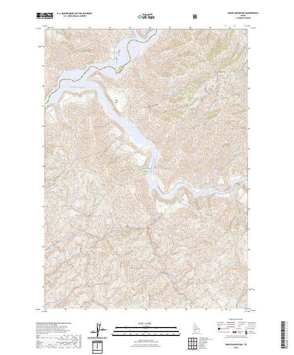 US Topo 7.5-minute map for Grape Mountain ID