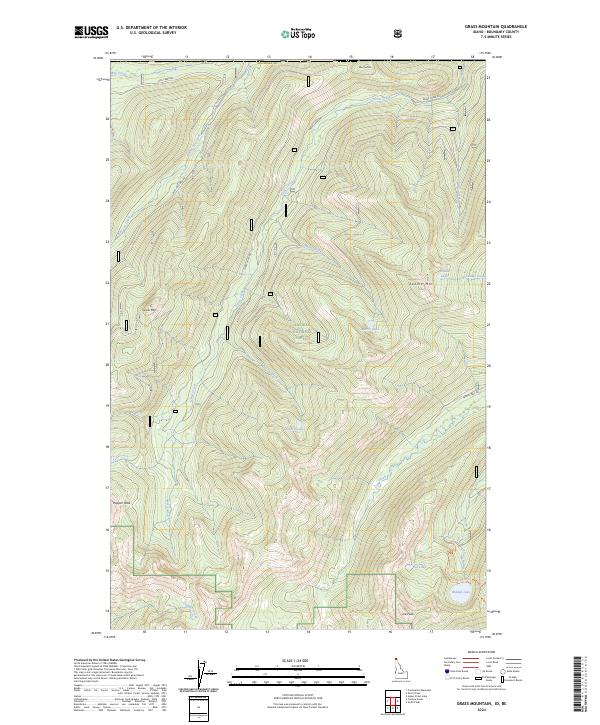 US Topo 7.5-minute map for Grass Mountain IDBC