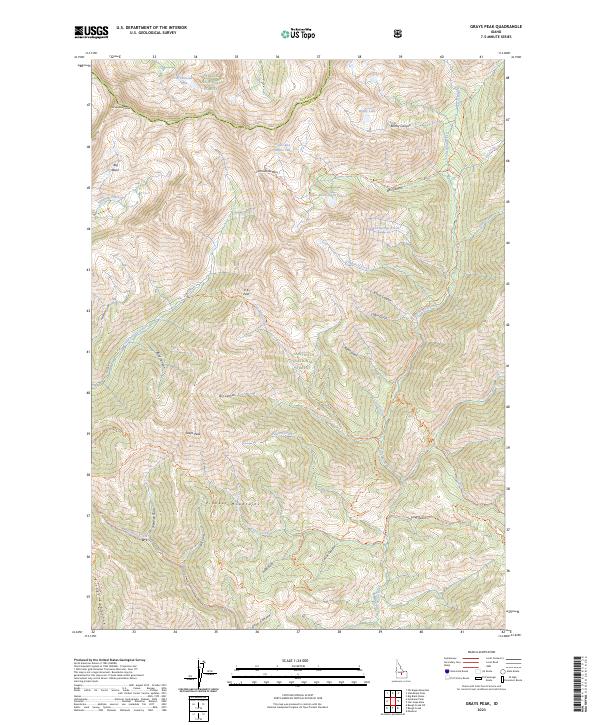 US Topo 7.5-minute map for Grays Peak ID