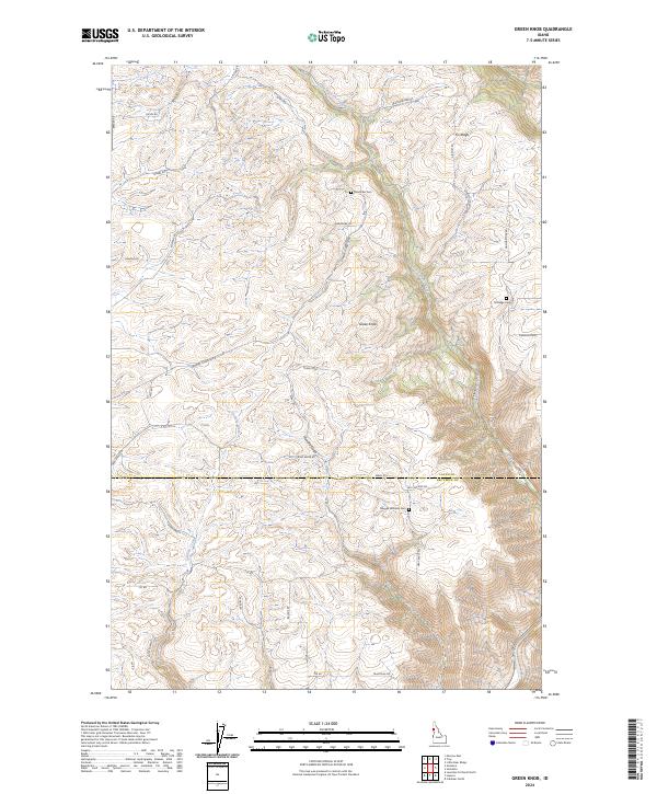 US Topo 7.5-minute map for Green Knob ID