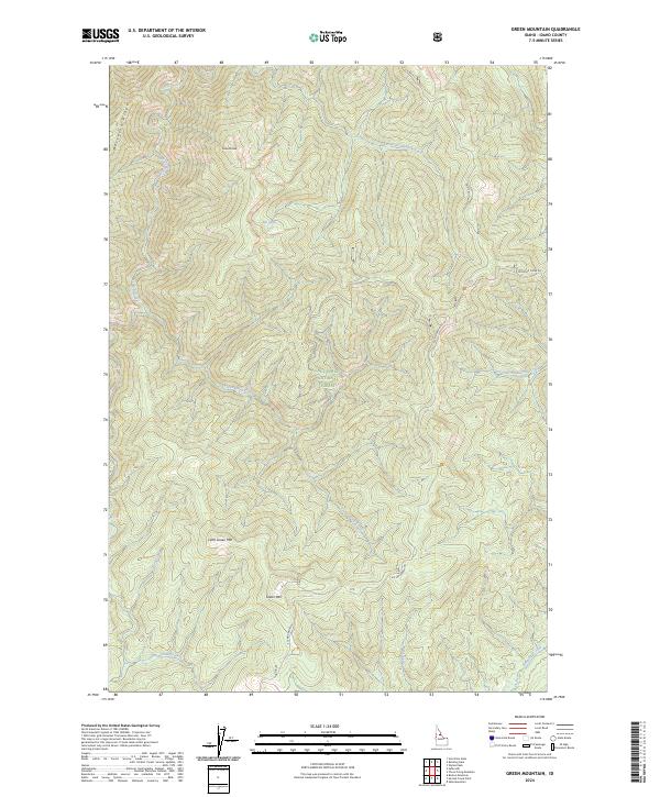 US Topo 7.5-minute map for Green Mountain ID