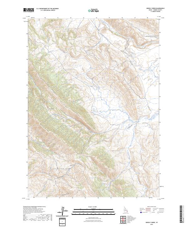 US Topo 7.5-minute map for Grizzly Creek ID