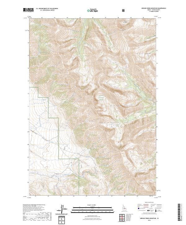 US Topo 7.5-minute map for Grouse Creek Mountain ID